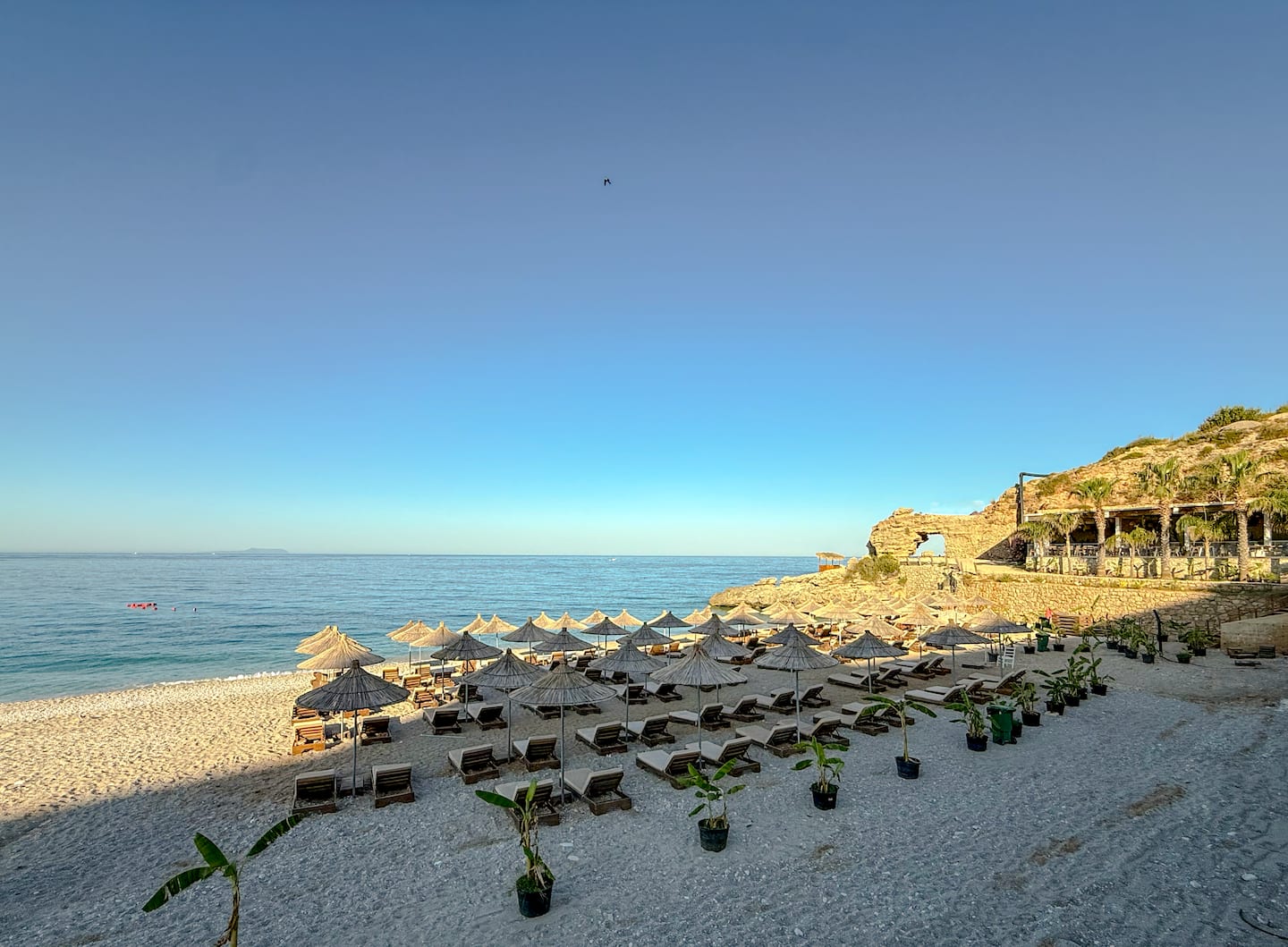 Drymadhes Beach on the Albanian Riviera, one minute from Villa 4.