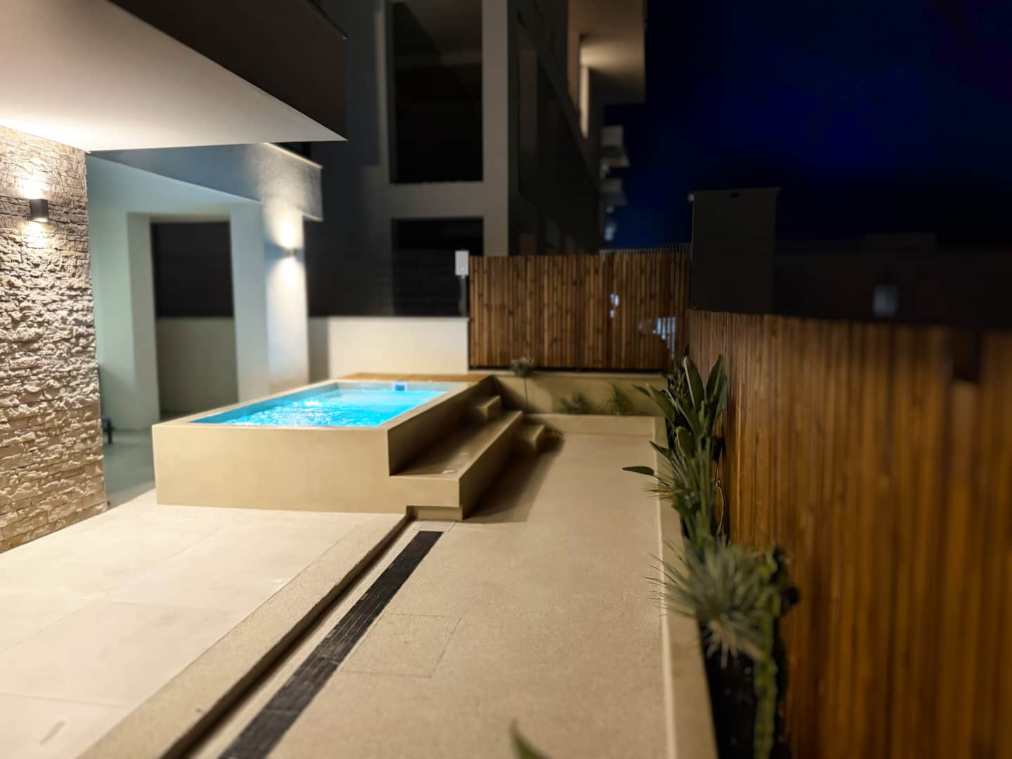 Private plunge pool at Villa 4 in Drymadhes.