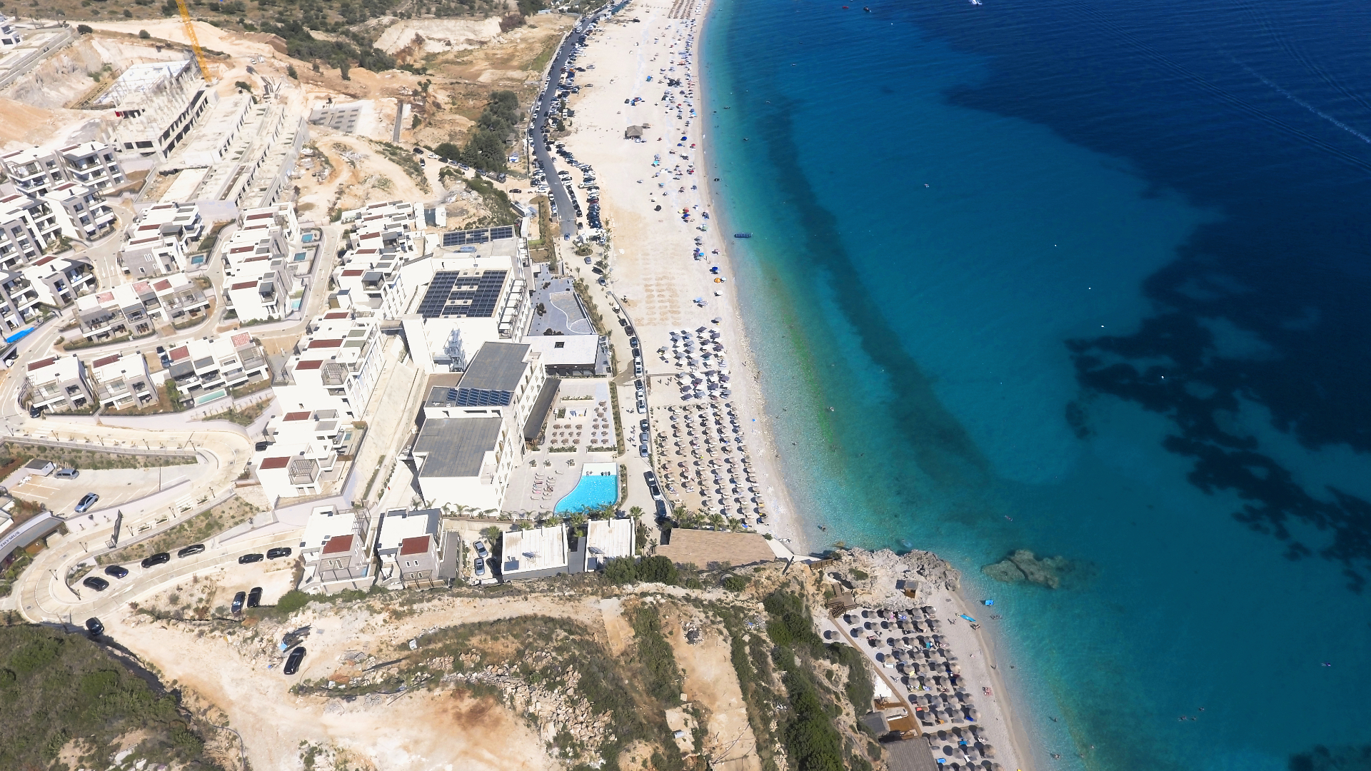 Pine-covered headland north of Drymadhes, Albanian Riviera.