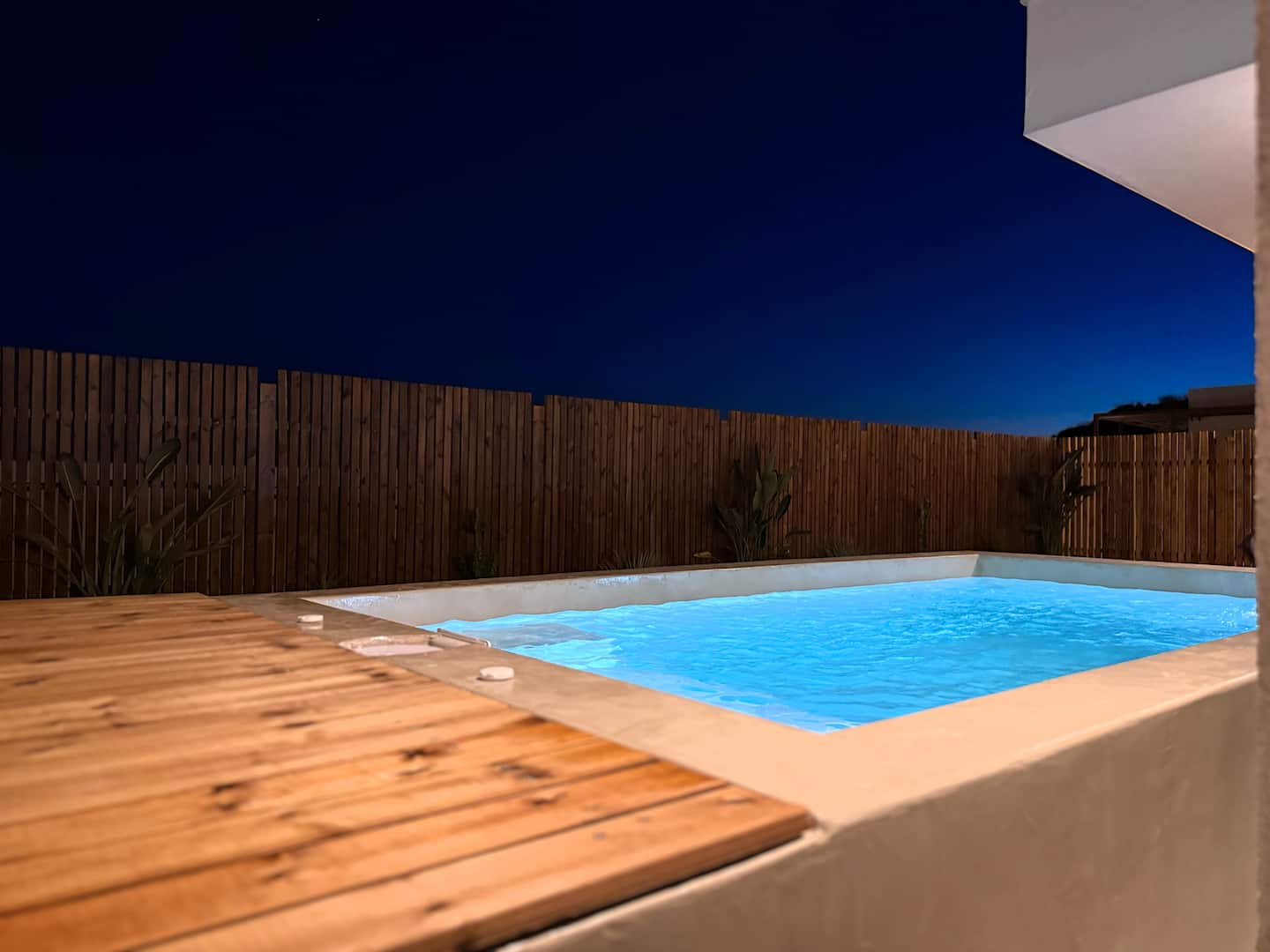 Private plunge pool at Villa 4 in Drymadhes.